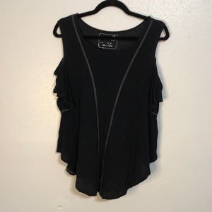 We the free black cold shoulder top size M thin